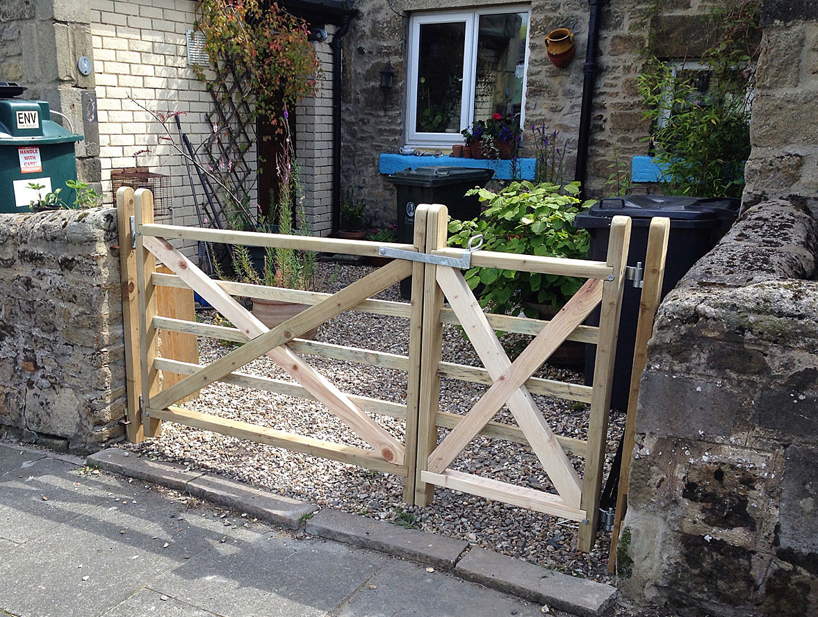 New wooden garden gate